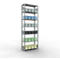 Rayonnage à emboîter MULTIplus150 - utilisable des 2 côtés - module de base - l. 1000 x P 400 x H 3000 mm - 7 étagères - capacité de charge par étagère 150 kg - renforcé par des traverses de longueur - acier - galvanisé