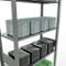Rayonnage à emboîter MULTIplus150 - utilisable des 2 côtés - module de base - l. 1000 x P 400 x H 3000 mm - 7 étagères - capacité de charge par étagère 150 kg - renforcé par des traverses de longueur - acier - galvanisé
