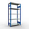 Rayonnage à emboîter MULTIplus150 - utilisable des 2 côtés - module de base - l. 1000 x P 500 x H 2000 mm - 5 étagères - capacité de charge par étagère 150 kg - renforcé par des traverses de longueur - acier - bleu gentiane RAL 5010
