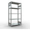Rayonnage à emboîter MULTIplus150 - utilisable des 2 côtés - module de base - l. 1000 x P 500 x H 2000 mm - 5 étagères - capacité de charge par étagère 150 kg - renforcé par des traverses de longueur - acier - galvanisé