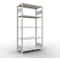 Rayonnage à emboîter MULTIplus150 - utilisable des 2 côtés - module de base - l. 1000 x P 500 x H 2000 mm - 5 étagères - capacité de charge par étagère 150 kg - renforcé par des traverses de longueur - acier - gris clair RAL 7035