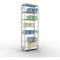 Rayonnage à emboîter MULTIplus150 - utilisable des 2 côtés - module de base - l. 1000 x P 500 x H 3000 mm - 7 étagères - capacité de charge par étagère 150 kg - renforcé par des traverses de longueur - acier - gris clair RAL 7035