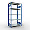 Rayonnage à emboîter MULTIplus150 - utilisable des 2 côtés - module de base - l. 1000 x P 600 x H 2000 mm - 5 étagères - capacité de charge par étagère 150 kg - renforcé par des traverses de longueur - acier - bleu gentiane RAL 5010
