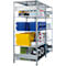 Rayonnage à emboîter MULTIplus150 - utilisable des 2 côtés - module de base - l. 1000 x P 600 x H 2000 mm - 5 étagères - capacité de charge par étagère 150 kg - renforcé par des traverses de longueur - acier - galvanisé