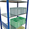 Rayonnage à emboîter MULTIplus150 - utilisable des 2 côtés - module de base - l. 1000 x P 600 x H 2500 mm - 6 étagères - capacité de charge par étagère 150 kg - renforcé par des traverses de longueur - acier - bleu gentiane RAL 5010
