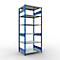 Rayonnage à emboîter MULTIplus150 - utilisable des 2 côtés - module de base - l. 1000 x P 800 x H 2500 mm - 6 étagères - capacité de charge par étagère 150 kg - renforcé par des traverses de longueur - acier - bleu gentiane RAL 5010