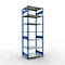 Rayonnage à emboîter MULTIplus150 - utilisable des 2 côtés - module de base - l. 1000 x P 800 x H 3000 mm - 7 étagères - capacité de charge par étagère 150 kg - renforcé par des traverses de longueur - acier - bleu gentiane RAL 5010