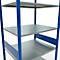 Rayonnage à emboîter MULTIplus150 - utilisable des 2 côtés - module de base - l. 1000 x P 800 x H 3000 mm - 7 étagères - capacité de charge par étagère 150 kg - renforcé par des traverses de longueur - acier - bleu gentiane RAL 5010
