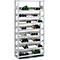 Rayonnage à emboîter pour bouteilles de vin - module de base - l. 1000 x P 300 x H 1750 mm - 7 étagères - capacité de charge par étagère 35 kg - laqué - gris clair RAL 7035