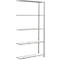 Rayonnage d’extension H 2000 x l. 1000 x T 600 mm, gris clair, avec 5 tablettes
