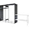 Rayonnage de loisirs/multi-rayonnage emboîtable ORDO Flex, multifonctionnel, 3 tablettes, sans établi, charge admissible par élément 500 kg, L 2370 x P 635 x 2200 mm, noir profond RAL 9005