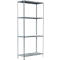 Rayonnage emboîtable modulaire, rayonnage de base, 4 tablettes réglables, L 800 x P 350 x H 1800 mm, acier galvanisé, argenté