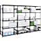 Rayonnage emboîtable ORDO Business - acier - 1 élément de base + 2 éléments d'extension – modulaire – charge admissible 1200 kg - l. 2330 x P 435 x H 2000 mm - avec 15 tablettes – noir profond RAL 9005