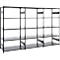 Rayonnage emboîtable ORDO Business - acier - 1 élément de base + 2 éléments d'extension – modulaire – charge admissible 1200 kg - l. 2330 x P 435 x H 2000 mm - avec 15 tablettes – noir profond RAL 9005