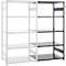 Rayonnage emboîtable ORDO Business - acier - élément d'extension – modulaire – charge admissible 1200 kg - l. 1010 x P 435 x H 2000 mm - avec 5 tablettes – noir profond mat RAL 9005