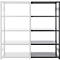 Rayonnage emboîtable ORDO Business - acier - élément d'extension – modulaire – charge admissible 1200 kg - l. 1010 x P 435 x H 2000 mm - avec 5 tablettes – noir profond mat RAL 9005