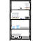 Rayonnage emboîtable ORDO Business, rayonnage de base, modulaire, 5 tablettes, charge admissible par tablette 140 kg, charge admissible par élément 1200 kg, L 1060 x P 435 x H 2000 mm, acier, noir