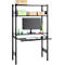 Rayonnage emboîtable ORDO Home, rayonnage de base, 3 tablettes, multifonctionnel, mobile, L 1060 x P 435 x H 1750 mm, noir profond mat RAL 9005