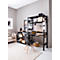 Rayonnage emboîtable ORDO Home, rayonnage de base, 3 tablettes, multifonctionnel, mobile, L 1060 x P 435 x H 1750 mm, noir profond mat RAL 9005