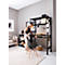 Rayonnage emboîtable ORDO Home, rayonnage de base, 3 tablettes, multifonctionnel, mobile, L 1060 x P 435 x H 1750 mm, noir profond mat RAL 9005