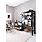Rayonnage emboîtable ORDO Home, rayonnage de base, 3 tablettes, multifonctionnel, mobile, L 1060 x P 435 x H 1750 mm, noir profond mat RAL 9005