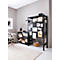 Rayonnage emboîtable ORDO Home, rayonnage de base, 3 tablettes, multifonctionnel, mobile, L 1060 x P 435 x H 1750 mm, noir profond mat RAL 9005