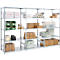 Rayonnage emboîtable ORDO Industry - acier - 1 élément de base + 2 éléments d'extension – modulaire – charge admissible 1200 kg - l. 2330 x P 635 x H 2000 mm - avec 15 tablettes – galvanisé