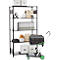 Rayonnage emboîtable Schulte Lagertechnik MULTIplus 150, rayonnage de base avec traverses de longueur, 5 tablettes réglables en hauteur, jusqu'à 1300 kg, L 1000 x P 500 x H 2000 mm acier, noir
