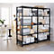 Rayonnage emboîtable Schulte Lagertechnik MULTIplus 150, rayonnage de base avec traverses de longueur, 5 tablettes réglables en hauteur, jusqu'à 1300 kg, L 1000 x P 500 x H 2000 mm acier, noir