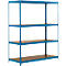Rayonnage longue portée - ensemble complet - l. 1500 x P 800 x H 2000 mm - 4 étagères - capacité de charge par étagère 350 kg - laqué époxy - bleu ciel RAL 5015