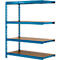 Rayonnage longue portée - module d'extension - l. 1525 x P 800 x H 2000 mm - 4 étagères - capacité de charge par étagère 500 kg - laqué époxy - bleu ciel RAL 5015