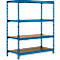 Rayonnage longue portée - module de base - l. 1600 x P 800 x H 2000 mm - 4 étagères - capacité de charge par étagère 500 kg - laqué époxy - bleu ciel RAL 5015