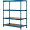 Rayonnage longue portée - module de base - l. 1600 x P 800 x H 2000 mm - 4 étagères - capacité de charge par étagère 500 kg - laqué époxy - bleu ciel RAL 5015