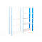 Rayonnage universel à emboîter, module d'extension, 5 tablettes grillagées, cap. du compartiment 115 kg, l. 1250 x H 2000 x P 400 mm
