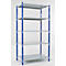 Rayonnage universel à emboîter, module de base, 5 tablettes en tôle d’acier, capacité de charge 200 kg, l. 1000 x H 2000 x P 400 mm