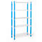 Rayonnage universel à emboîter, module de base, 5 tablettes grillagées, cap. du compartiment 76 kg, l. 1500 x H 2000 x P 400 mm