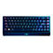 Schwarze Gaming-Tastatur mit beleuchteten Tasten. Das Razer-Logo ist unten mittig zu sehen.
