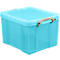 Really useful Box boîte en plastique avec couvercle, 35 litres, turquoise transparent