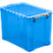 Really Useful Box opbergdoos, kunststof, met deksel, transparant blauw, 19 l