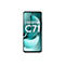 Frontansicht des realme C71 Smartphones mit grünem abstraktem Displayhintergrund vor weißem Hintergrund.