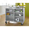Receptiebalie Cool - B 1400 x D 580 x H 1130 mm - gelakt - zilverkleur
