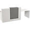 Receptiebalie met spreektafel Pisa, met legbord en zijpanelen, B 2500 x D 800 x H 1100 mm, grafiet/wit