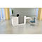 Receptiebalie met spreektafel Pisa, met legbord en zijpanelen, B 2500 x D 800 x H 1100 mm, grafiet/wit