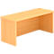 A rectangular desk in a light wood look. The sides and front are closed, creating an open work surface.