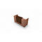 Wooden office reception desk with brown work surface.