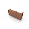 Wooden reception desk on a light background. A narrow part protrudes over the rest.