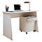 Rechthoekige bureautafel, afgeschuinde zijpanelen, B 1100 x D 500 x H 740 mm, wit