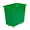 Rechthoekige container, kunststof, verrijdbaar, 135 l, groen