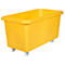 Rechthoekige container, kunststof, verrijdbaar, 450 l, geel