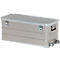 Rechthoekige container met wielen, aluminiumkleurig, 105 l